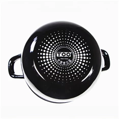 TOO BELLY FARM BLACK 3,8 literes, 20cm átmérő, 13cm magasságú lábas (fazék) üveg fedővel