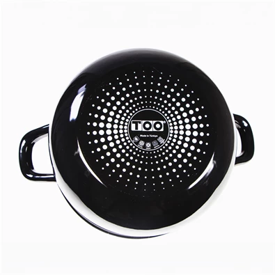 TOO BELLY FARM BLACK 3,8 literes, 20cm átmérő, 13cm magasságú lábas (fazék) üveg fedővel