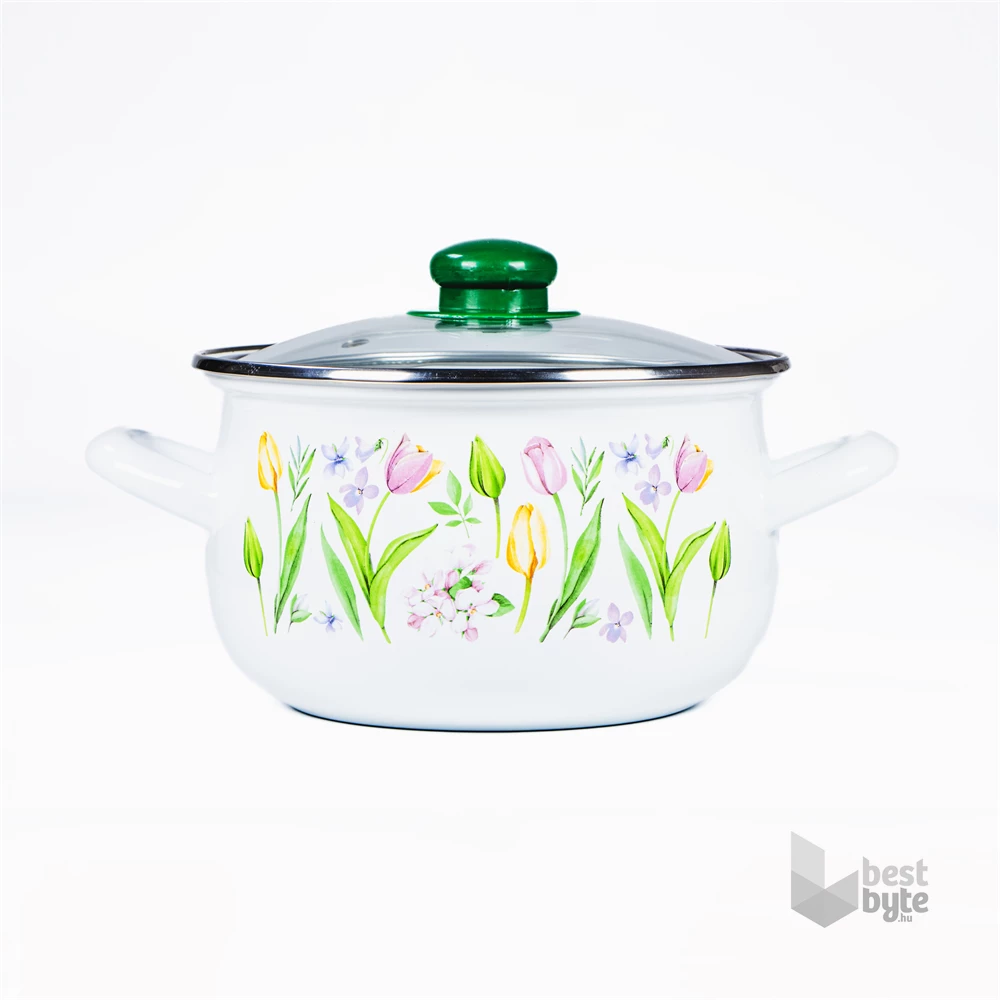 TOO BELLY TULIP 4,8 literes, 22cm átmérő, 14cm magasságú lábas (fazék) üveg fedővel