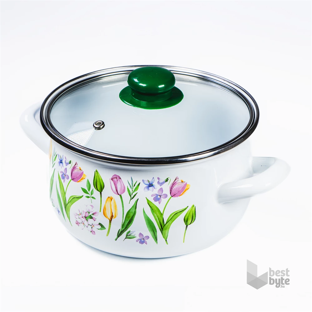 TOO BELLY TULIP 4,8 literes, 22cm átmérő, 14cm magasságú lábas (fazék) üveg fedővel