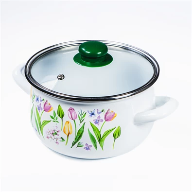 TOO BELLY TULIP 4,8 literes, 22cm átmérő, 14cm magasságú lábas (fazék) üveg fedővel