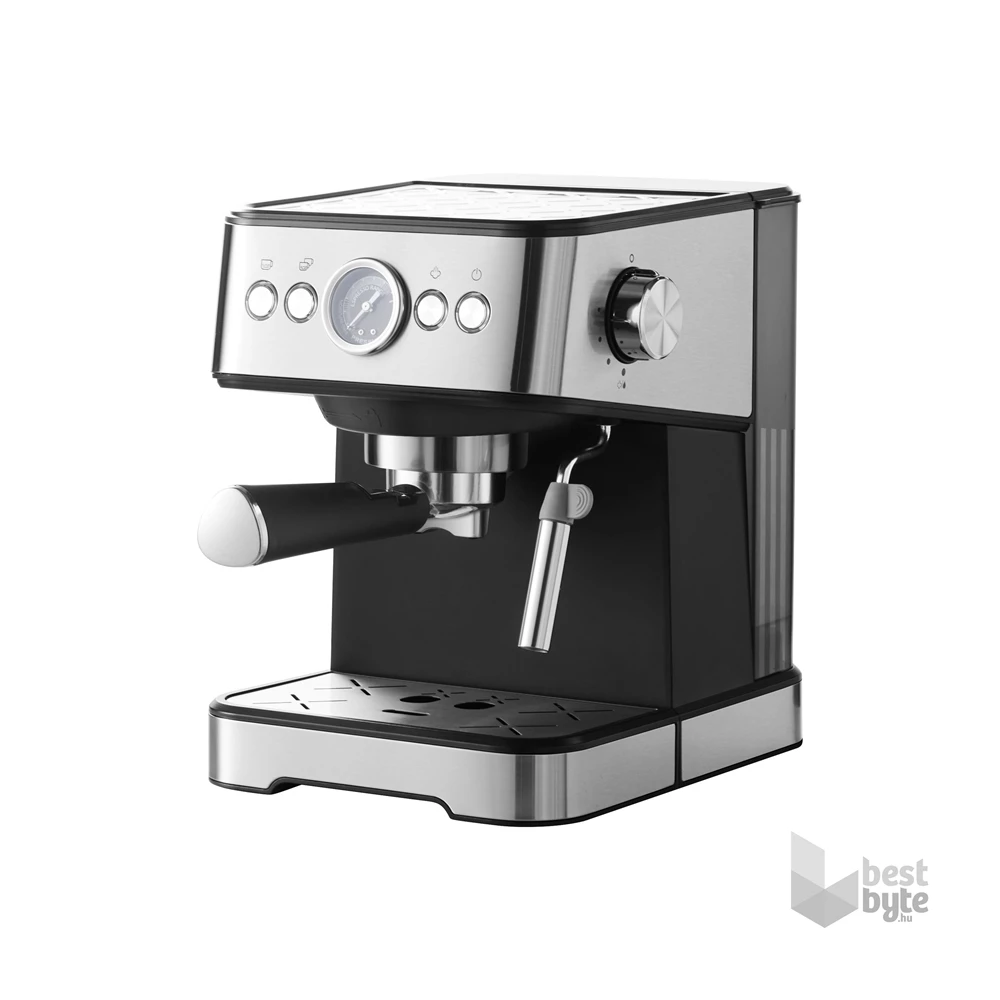 TOO CM-1350-B Eszpresszó kávéfőző tejhabosítóval, nyomásmérővel, 20 bar, 1350W, fekete-rozsdamentes
