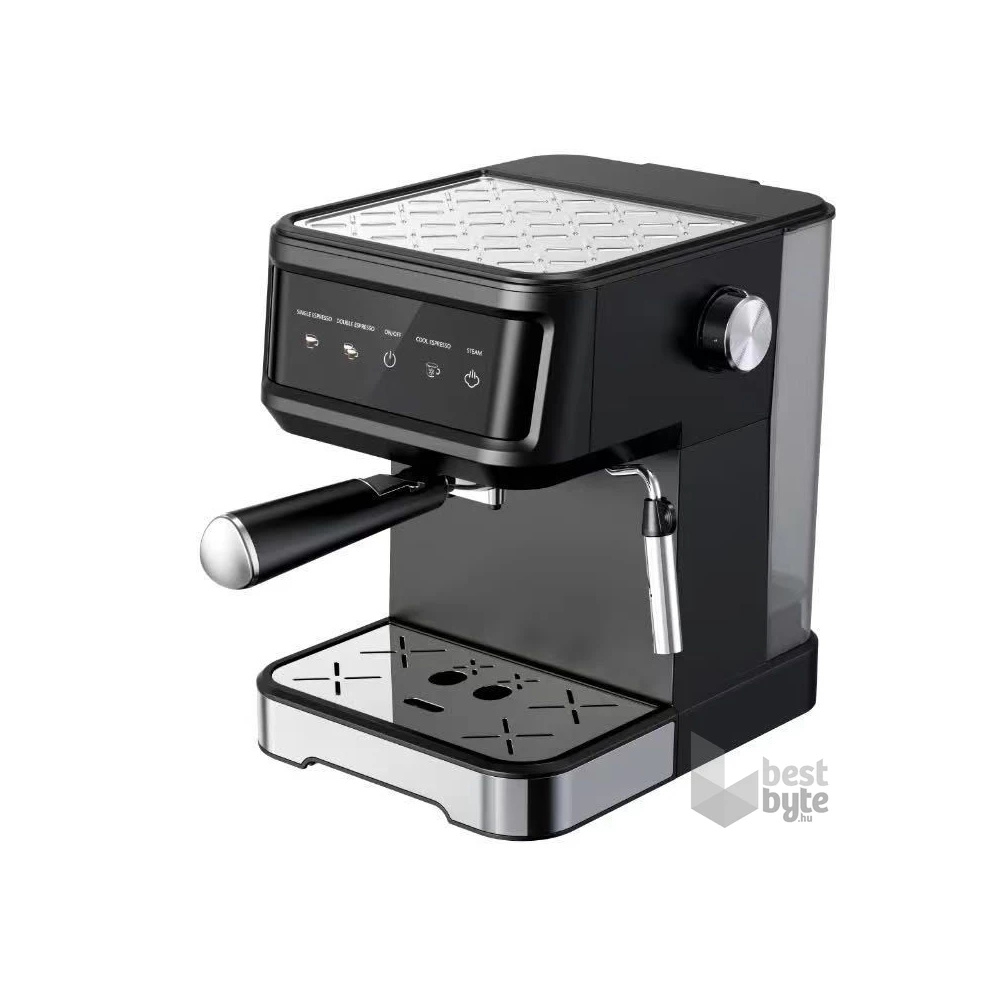 TOO CM-850-B Eszpresszó kávéfőző tejhabosítóval, érintő kapcsolókkal, 20 bar, 850W, fekete-rozsdamentes