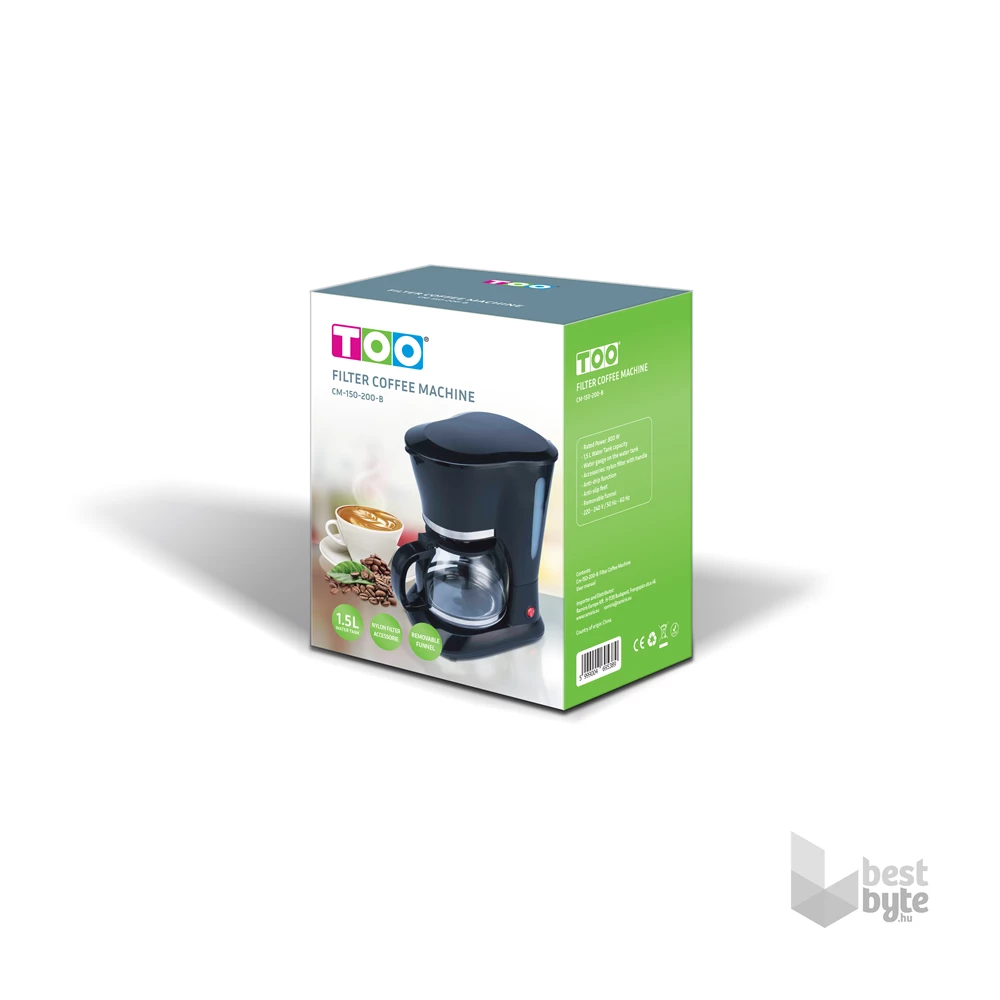 TOO CM-150-200 fekete filteres kávéfőző