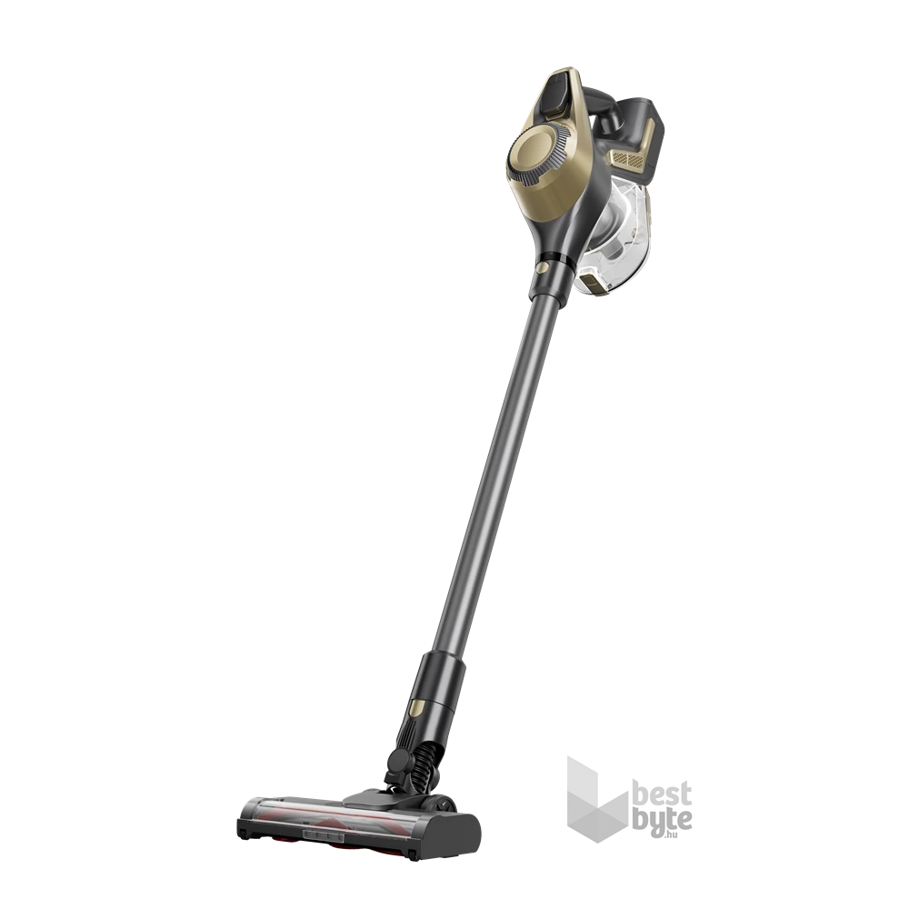 TOO-CVC-X5 Pro-BG fekete-arany akkumulátoros álló porszívó 250W BLDC, 23kPa, 0,8 liter, elektromos kefe, Self standing