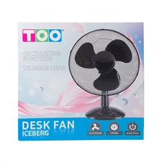 TOO FAND-40-201-B ICEBERG fekete asztali ventilátor 40cm