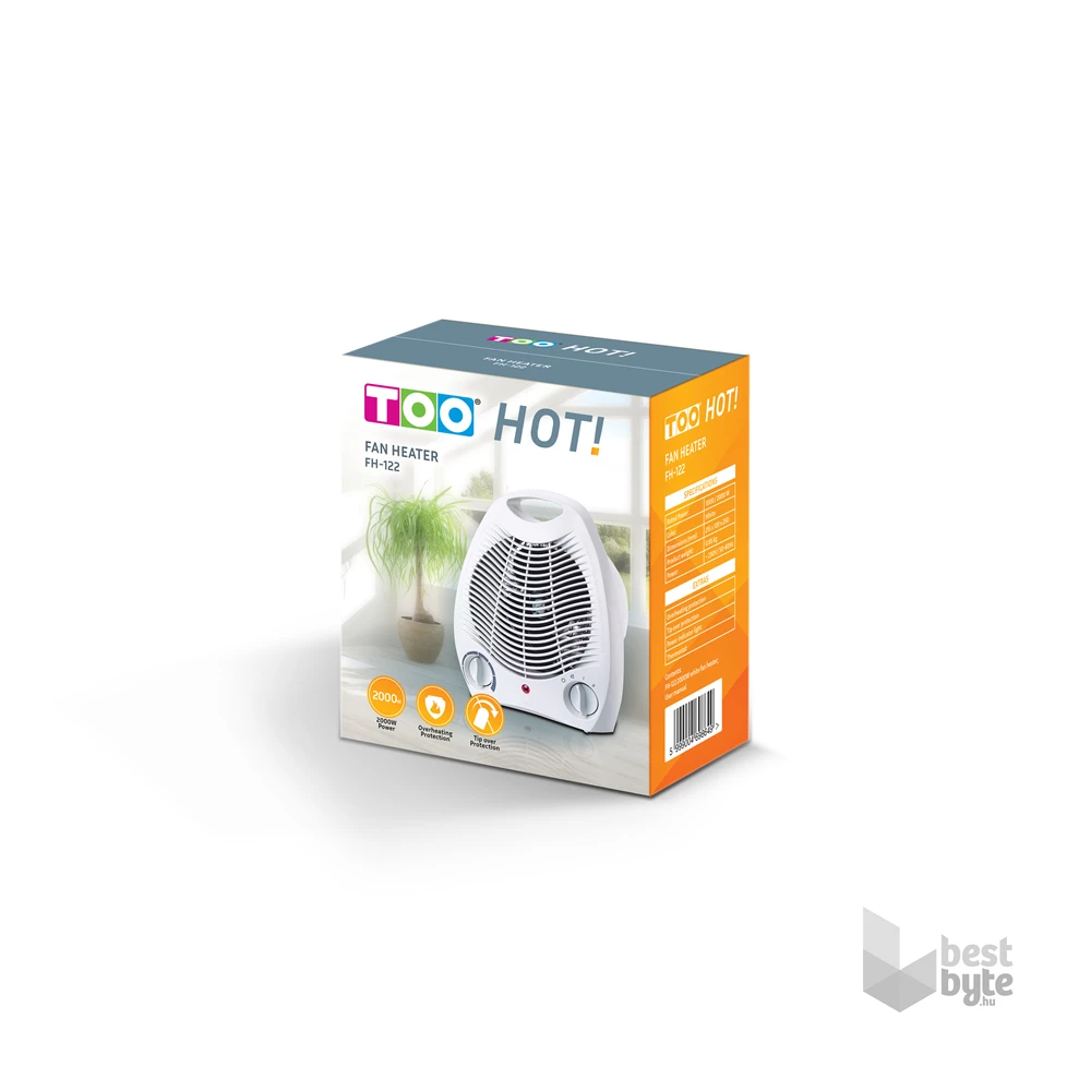 TOO FH-122 2000W fehér ventilátoros hősugárzó