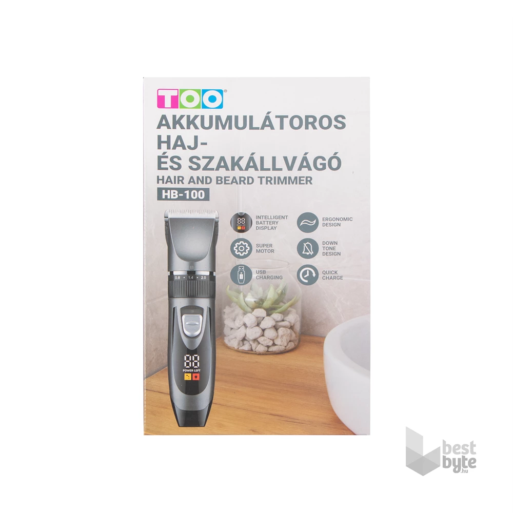 TOO HB-100 Akkumulátoros haj- és szakállvágó szett, digitális kijelzővel