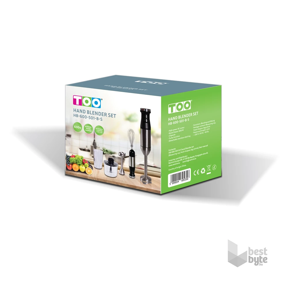 TOO HB-600-501 3in1 fekete-inox botmixer