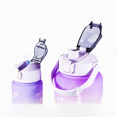 TOO KT-399 3in1 kulacs, 2.000ml+900ml+280ml-es színátmenetes motivációs kulacs idézetekkel és időskálával