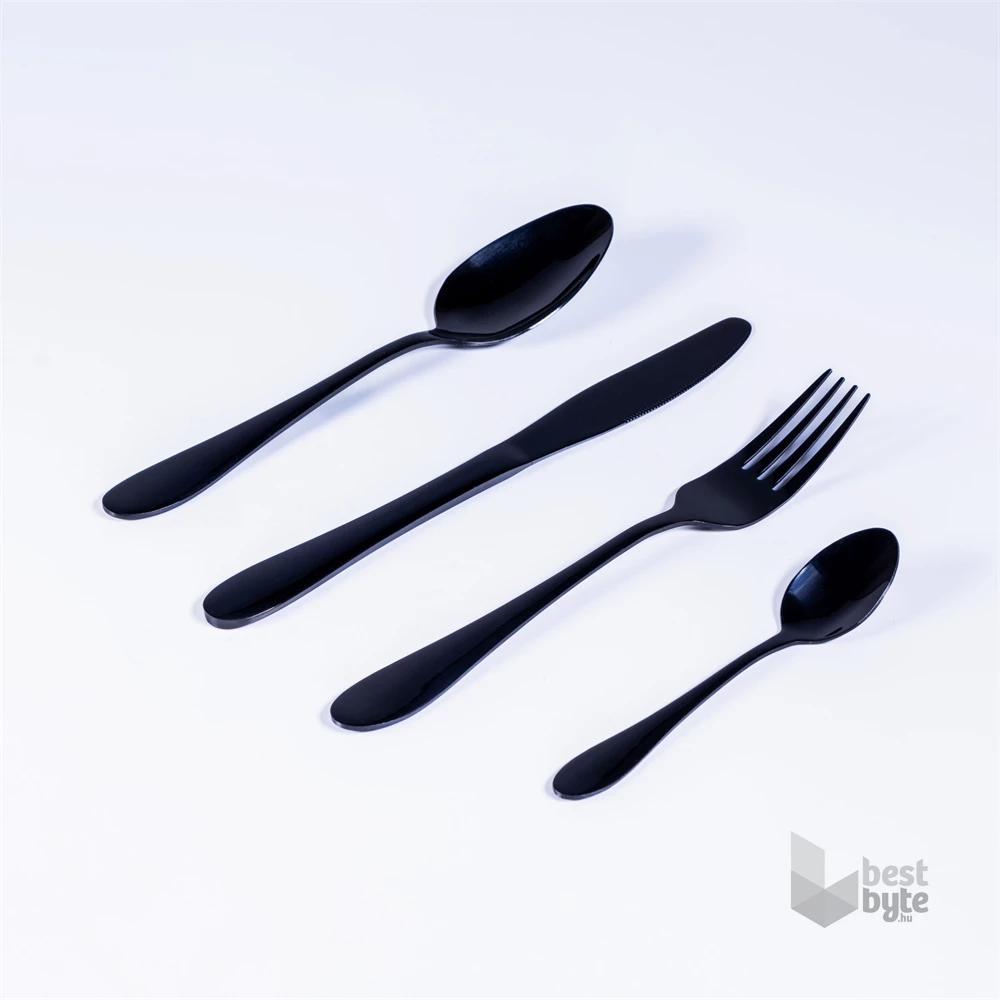 TOO KT-402 B Spark 16 db-os fekete evőeszköz készlet