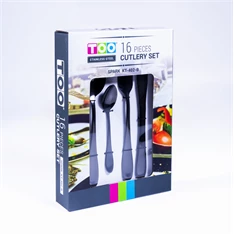 TOO KT-402 B Spark 16 db-os fekete evőeszköz készlet