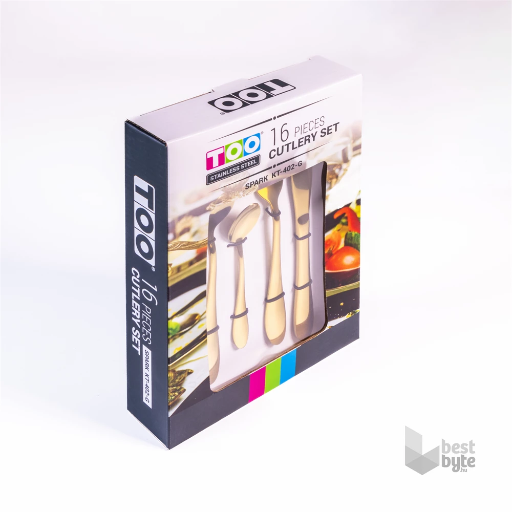 TOO KT-402 G Spark 16 db-os arany evőeszköz készlet