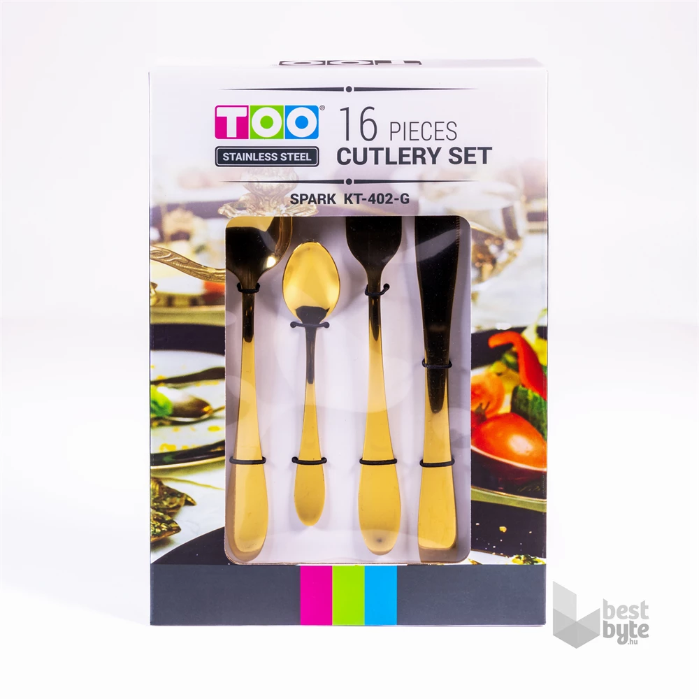 TOO KT-402 G Spark 16 db-os arany evőeszköz készlet