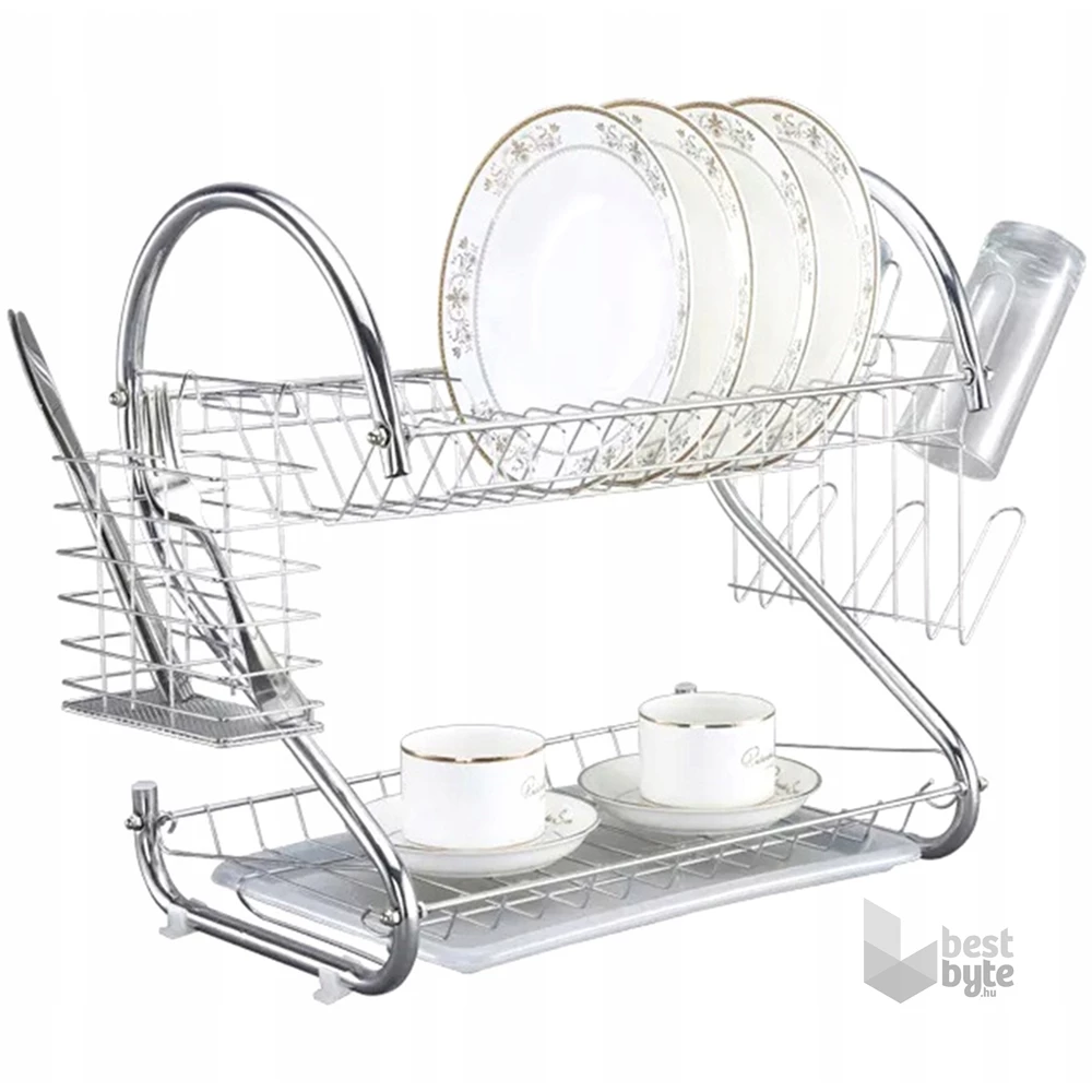 TOO KT-581 Kétszintes MINI fém konyhai edényszárító 25x36x36cm