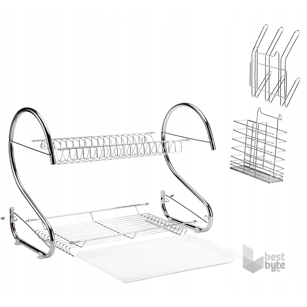 TOO KT-581 Kétszintes MINI fém konyhai edényszárító 25x36x36cm