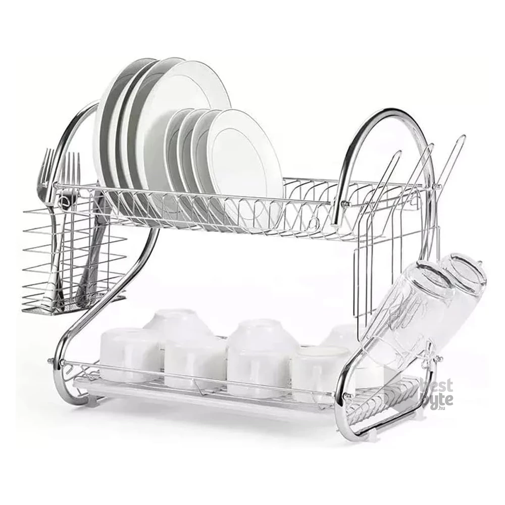 TOO KT-581 Kétszintes MINI fém konyhai edényszárító 25x36x36cm