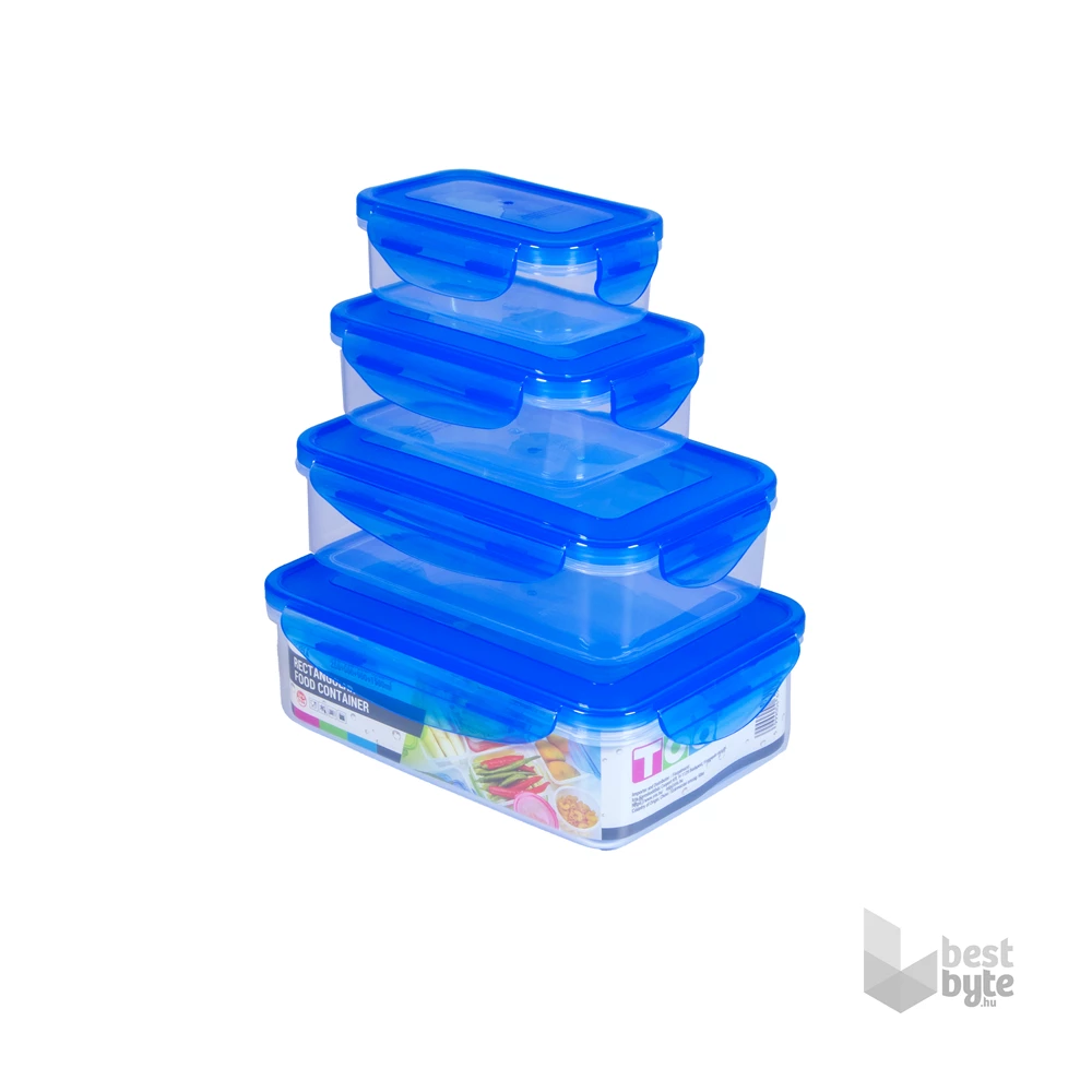 TOO KT-074 4db-os szett 250+500+900+1500ml-es téglalap alakú ételtároló doboz szett