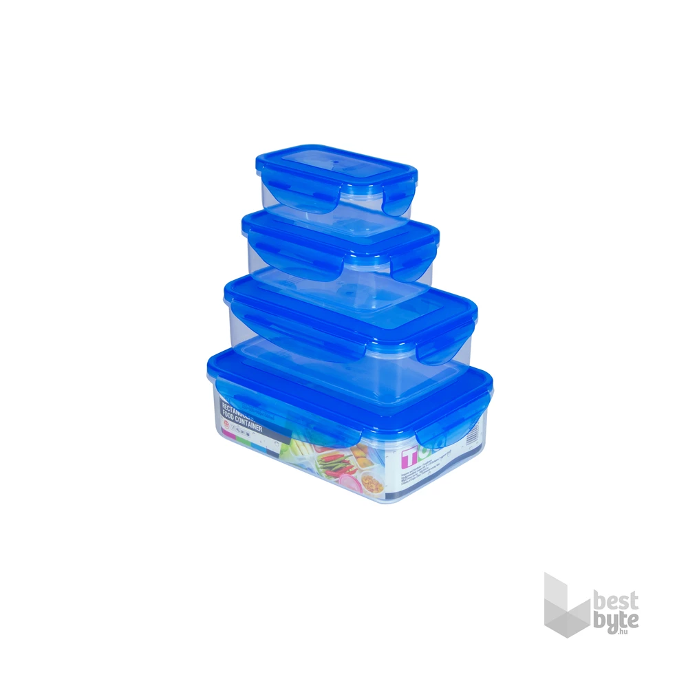 TOO KT-074 4db-os szett 250+500+900+1500ml-es téglalap alakú ételtároló doboz szett