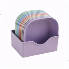 TOO KT-116 10db-os vegyes színekben búzaszalma műanyag tányér szett, 15×15×3cm (Újszerű) TOO KT-116 10db-os vegyes színekben búzaszalma műanyag tányér szett, 15×15×3cm (Újszerű)