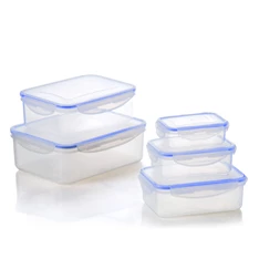 TOO KT-140 5 db-os téglalap ételtároló doboz szett 240ml+500ml+1.000ml+1.500ml+2.500ml