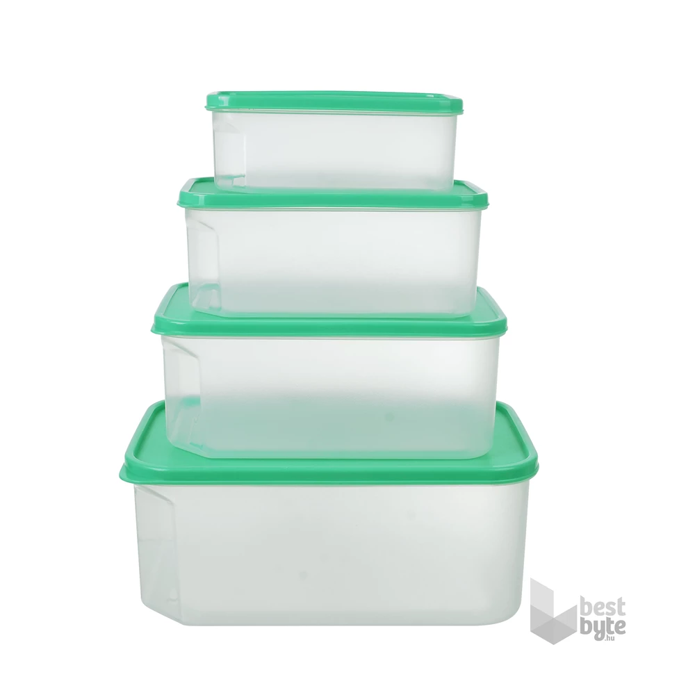 TOO KT-144 4 db-os téglalap ételtároló doboz szett 800ml+1.800ml+2.800ml+4.800ml