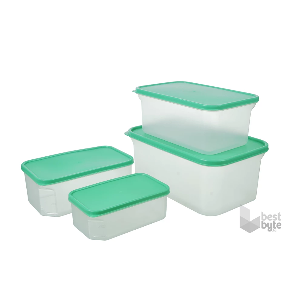TOO KT-144 4 db-os téglalap ételtároló doboz szett 800ml+1.800ml+2.800ml+4.800ml