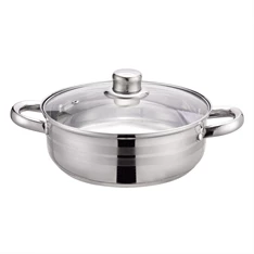 TOO KT-221 7 L-es kétfüles serpenyő fedővel, 28cm-es konyhai rozsdamentes edény