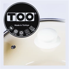 TOO LINE BLUE 5,5 literes, 24cm átmérő, 12cm magasságú lábas (fazék) üveg fedővel