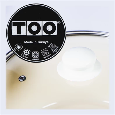 TOO LINE BLUE 5,5 literes, 24cm átmérő, 12cm magasságú lábas (fazék) üveg fedővel
