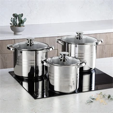 TOO LP-7171 prémium rozsdamentes 6 darabos edénykészlet, 4,3 liter+5,6 liter+7,2 liter fazék/lábas+fedők
