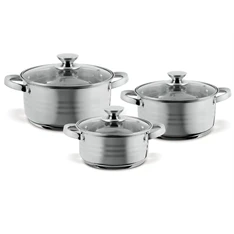 TOO LP-7172 prémium rozsdamentes 6 darabos edénykészlet, 2,3 liter+4,2 liter+5,8 liter fazék/lábas+fedők TOO LP-7172 prémium rozsdamentes 6 darabos edénykészlet, 2,3 liter+4,2 liter+5,8 liter fazék/lábas+fedők