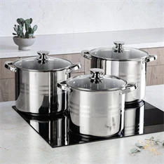 TOO LP-7173 prémium rozsdamentes 6 darabos edénykészlet, 9 liter+11,1 liter+17,5 liter fazék/lábas+fedők