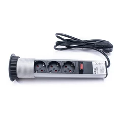 TOO PPS-300-3S IP20, 3x 2P+F, ezüst asztalba süllyeszthető elosztó (Újszerű) TOO PPS-300-3S IP20, 3x 2P+F, ezüst asztalba süllyeszthető elosztó (Újszerű)