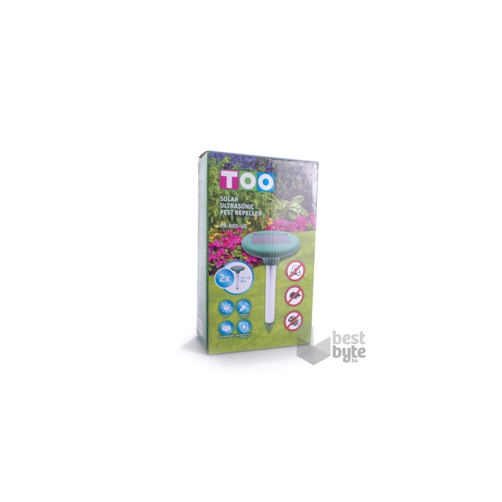 TOO PR-005-US 2 db-os kerti ultrahangos vakond-, egér- és kártevőriasztó