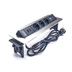 TOO RPS-112-3S IP20,3x 2P+F,HDMI,RJ45,2x USB-A, asztalba süllyeszthető elosztó