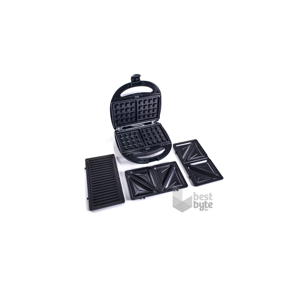 TOO SM-203SS-800W 3in1 inox-fekete gofri - grill/panini - szendvicssütő