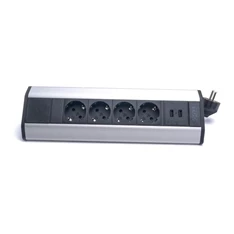 TOO VPS-317-4S IP20, 4x 2P+F, 2x USB-A, ezüst asztalra rögzíthető elosztó (Újszerű) TOO VPS-317-4S IP20, 4x 2P+F, 2x USB-A, ezüst asztalra rögzíthető elosztó (Újszerű)