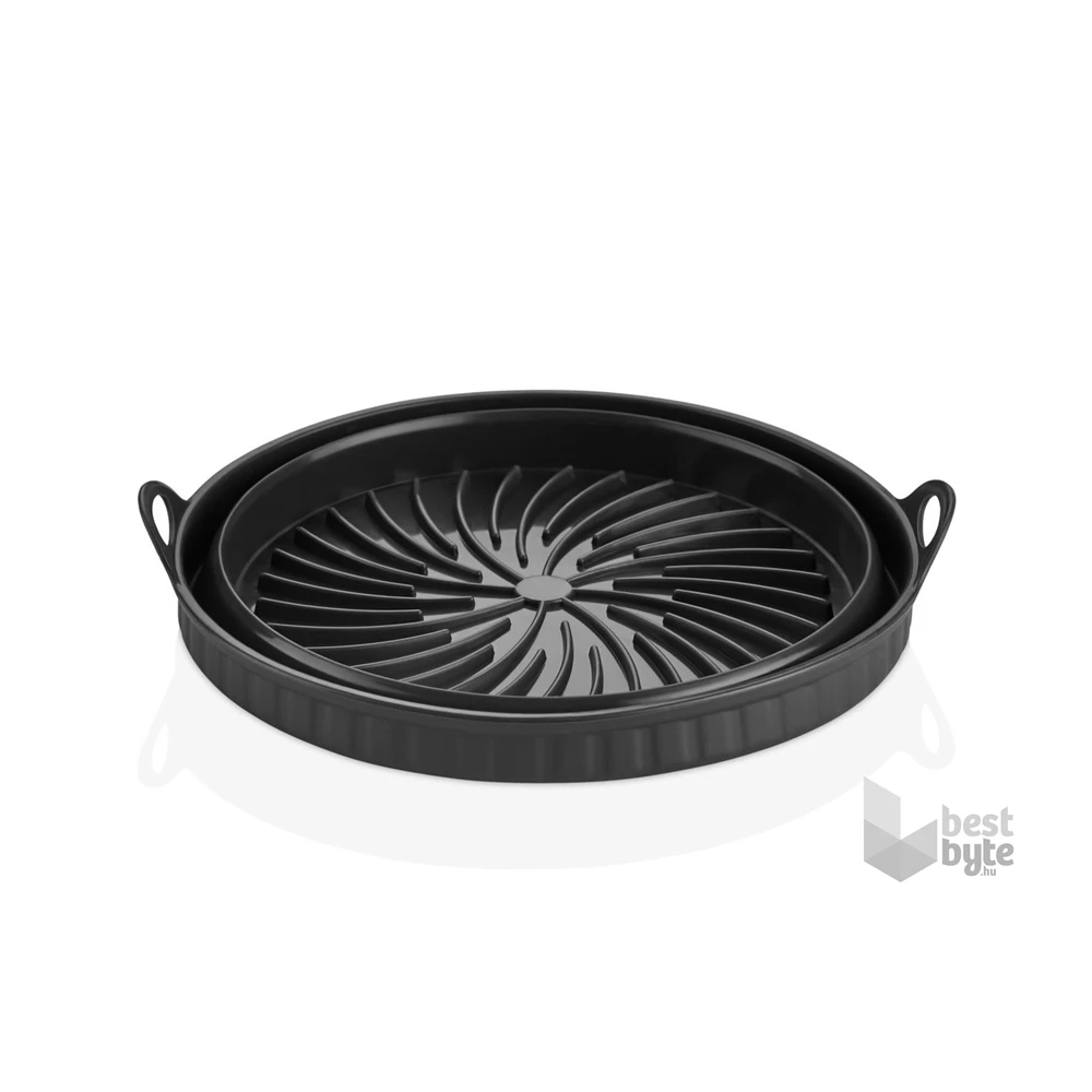 TOO összecsukható kerek szilikon forma forrólevegős sütőhöz (air fryer) 21cm átmérő, szürke, fekete vagy piros SL-3252