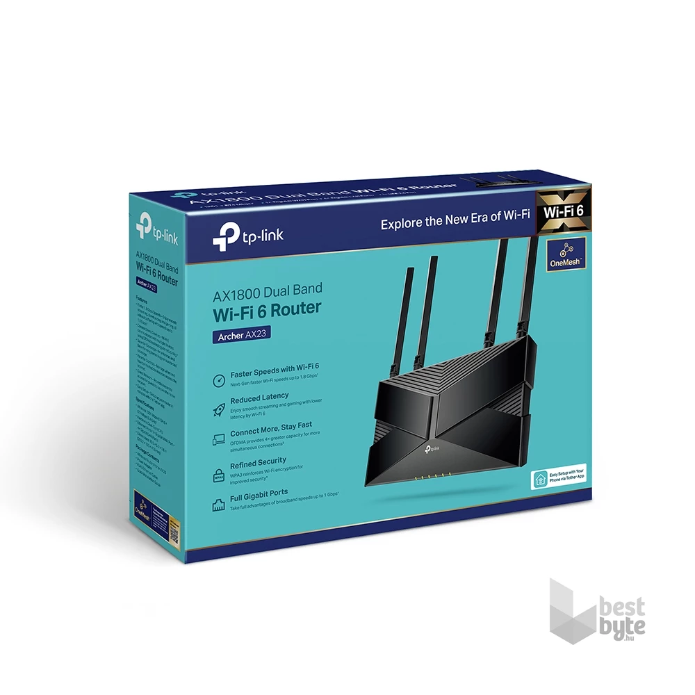 TP-Link Archer AX23 AX1800 Wi-Fi 6 Dual-Band Vezeték nélküli Gigabit Router