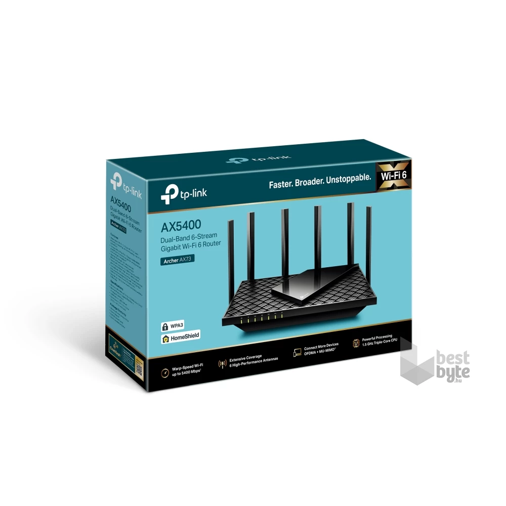 TP-Link Archer AX73 AX5400 Wi-Fi 6 Dual-Band MU-MIMO Vezeték nélküli Gigabit Router