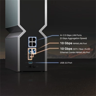TP-Link Archer BE800 BE19000 Tri-Band Wi-Fi 7 Vezeték nélküli Router