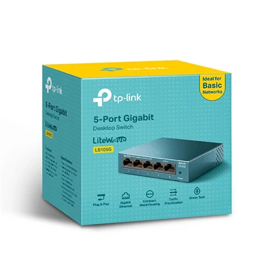 TP-Link LS105G 5port 10/100/1000Mbps LAN nem menedzselhető asztali Switch