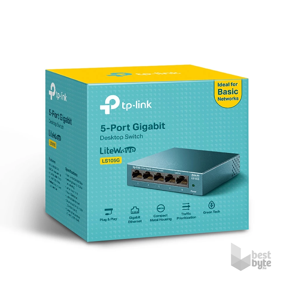 TP-Link LS105G 5port 10/100/1000Mbps LAN nem menedzselhető asztali Switch