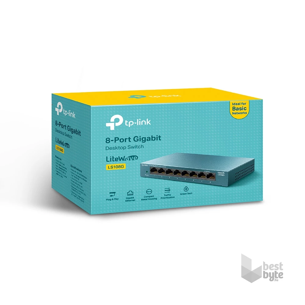 TP-Link LS108G 8port 10/100/1000Mbps LAN nem menedzselhető asztali Switch