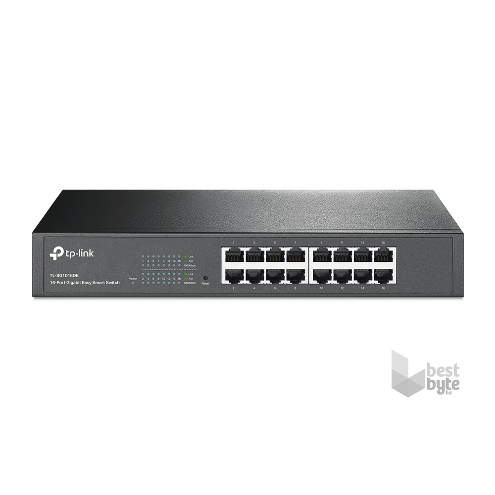 TP-Link TL-SG1016DE 16port 10/100/1000Mbps LAN SMART menedzselhető asztali Switch