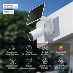 TP-Link Tapo C410 KIT 2K 3MP IP65 kültéri Napelemes biztonsági Wi-Fi kamera szett