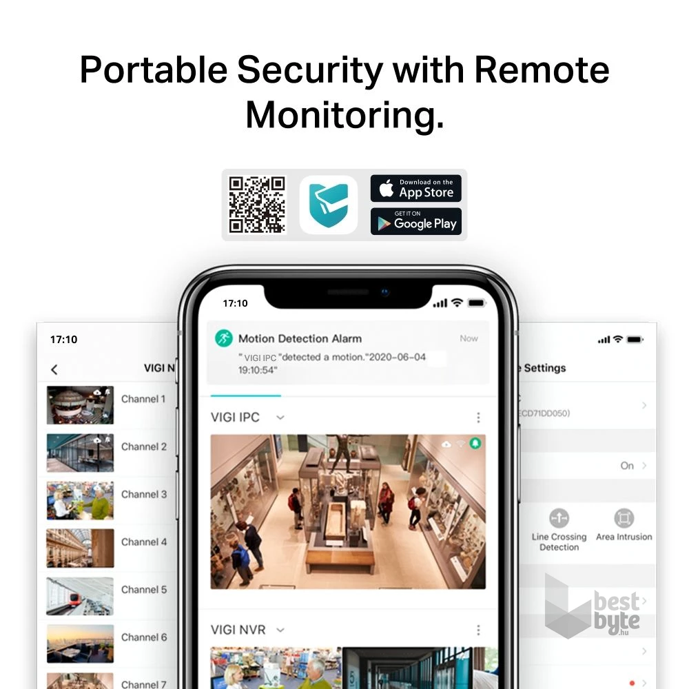 TP-Link VIGI C340 /4MP/2,8mm/kültéri/H265/IR30m/SD/Smart Detection/kétirányú hang/Full-Color IP csőkamera