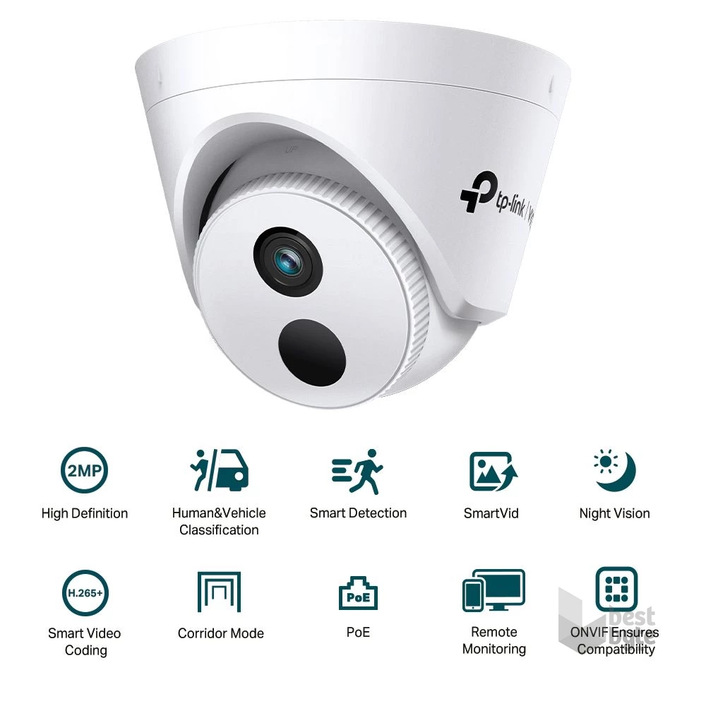 TP-Link VIGI C420I /2MP/2,8mm/beltéri/H265/IR30m/Smart Deteciton/IP turret kamera