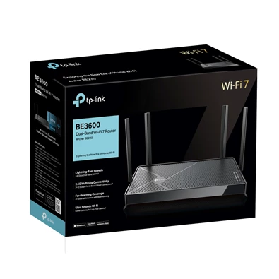 TP-Link Archer BE230 BE3600 fekete kétsávos Wi-Fi 7 router - R